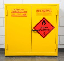 ARMÁRIO CORTA CHAMA PARA INFLAMÁVEIS E COMBUSTÍVEIS - COD M212 - AMARELO