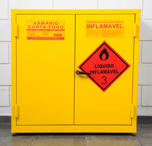 ARMÁRIO CORTA CHAMA PARA INFLAMÁVEIS E COMBUSTÍVEIS - COD M212 - AMARELO