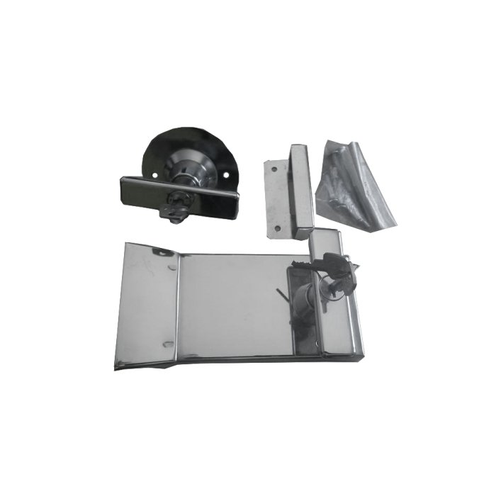 FECHADURA TRINCO SOBREPOR COM CHAVE PARA OS 2 LADOS COR CROMADA - MCS39