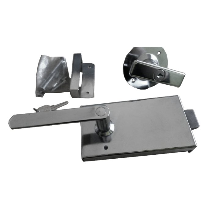 FECHADURA TRINCO SOBREPOR CROMADA COM CHAVE INVERTIDA / MODELO EMPURRE - MCS37